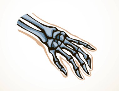 Ön cephedeki yaşlı kadın, avuç içi yaralanması, ağrı, hastane tedavisi, röntgen filmi, beyaz logo. Siyahi korku, sağlıklı kadın yaralıyı kendine çekti. Sıhhiyeci adam.