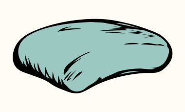 Taze koku köpüğü etrafındaki büyük eğriyi kapat. Nesneleri durula. Kağıt arkaplan alanı. Siyah renkli mürekkep kalemi basit soyut güzellik amblemi amblemi eski karalama sanat tasarım tarzı 