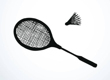 Closeup view round circle stretch string point ball shot return gear set element light sky text space. Black outline ink pen hand drawn club league speed win relax logo emblem retro doodle cartoon art