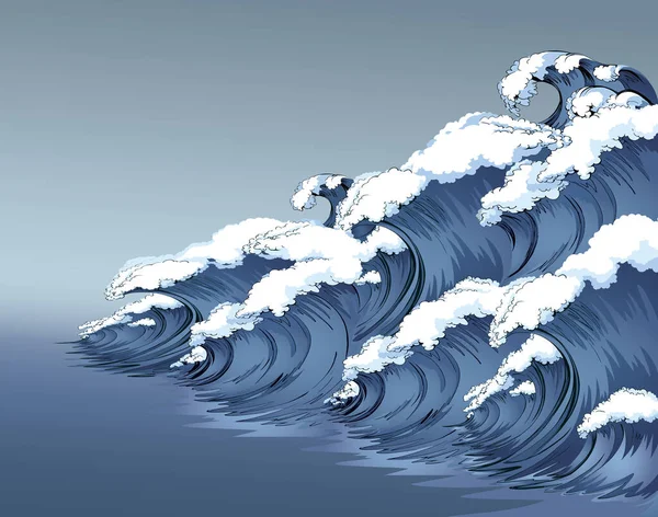 Літня Крива Вихор Синього Потоку Елемент Мальовничого Вигляду Світло Сірого — стоковий вектор