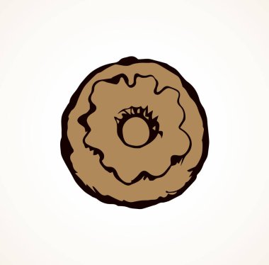 Metin için beyaz kart alanı üzerinde Yağ tatlı şeker choco sır pasta tasarımı. Çizgi kahverengi mürekkep el çizilmiş İbrani festival bayram yemek işareti. Sanat retro doodle karikatür vektör tarzı Nda İsrail parti simgesi çizimi selamlayın