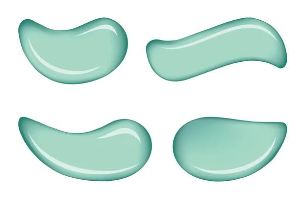 Kurvige Form Hellen Aquamarin Farbe Spread Emaille Farbstoff Auf Weißem — Stockvektor
