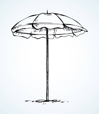 Büyük açık otel gölgelik metin için hafif havuzu yer kürsüye. Siyah mürekkep elle çizilmiş tropic gezi sahil kamp piknik tan sıcak kat çadır nesne logo amblem piktogram sanat retro doodle tarzda yarım yamalak anahat