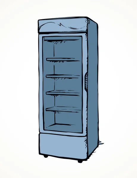 Refrigerador Grande Muestra Soporte Caja Hielo Soda Hielo Sobre Fondo — Archivo Imágenes Vectoriales