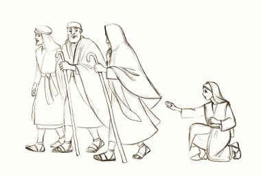 Eski kutsal Yahudi erkek havari Peter, Lord Messia 'nın kol ucu bornozunu kaldırarak iyileştirdiğini hisset. Genç yaşta ağlayan üzgün duvak hanım merhamet dileyin. Mutluluğa yardım edin.