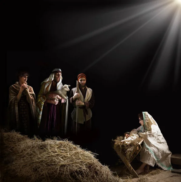 Mutlu Yahudi Insan Lord Kurtarıcı Çocuk Hayatı Neşeli Noel Arifesi — Stok fotoğraf