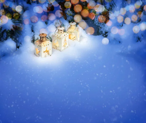Mutlu Noel Arifesi Donmuş Buzlu Natürmort Uzay Sahnesi Paslı Manzaralı — Stok fotoğraf