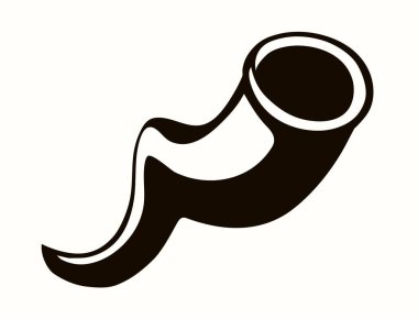 Yakın plan beyaz kabile çağı inek kasesi fincanı büyük siyah çizgi el çizimi halk şarabı amblemi çizimi eskiz sanat sukkot tovah melodisi kutsal yeni yıl shanah tova selamlama ses stili