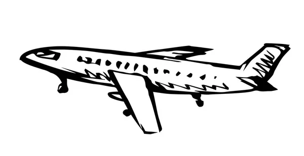 가까이 비행기 모형가벼운 텍스트 공간을 수있다 그려진 단말기 파일럿 디자인 — 스톡 벡터