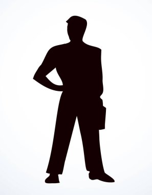 Vektör çizimi. Ayakta duran işadamı işareti