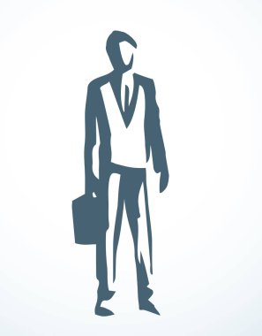 Vektör çizimi. Ayakta duran işadamı işareti