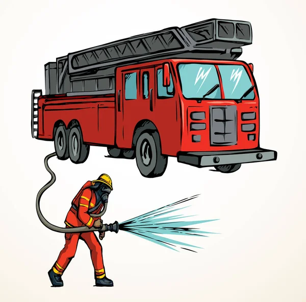 911 Urgent Siren Aid Auto Wheel Hero Male Team White — Image vectorielle