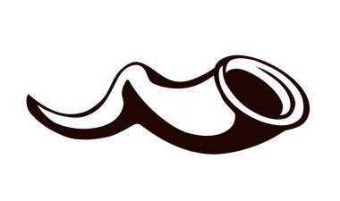 Yakın plan beyaz kabile çağı inek kasesi fincanı büyük siyah çizgi el çizimi halk şarabı amblemi çizimi eskiz sanat sukkot tovah melodisi kutsal yeni yıl shanah tova selamlama ses stili