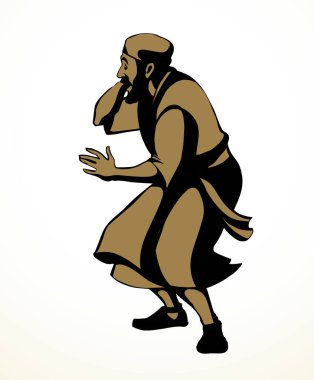 Çizgi siyah eli çizilmiş genç yetişkin yaşı öfkeli acı savunucusu Sümerli Yahudi çocuk Peter inanç dolu beyaz gökyüzüne hayran. İranlı erkek cüppesi giysisi etkin öfke uzaklaşın. Eski İslam inancı Musa sanat hikayesine inanın.