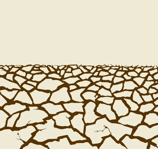Vieux Lac Mort Drain Fissure Fissure Panorama Couleur Brun Vif — Image vectorielle