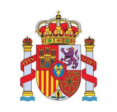 Yakın plan sarı renkli espana Madrid Şehri bayram günü arsası savaş birliği şekilli beyaz metin alanı. El çizimi sanat soyut espagne Cumhuriyet barış sembolü rozet tasarımı.
