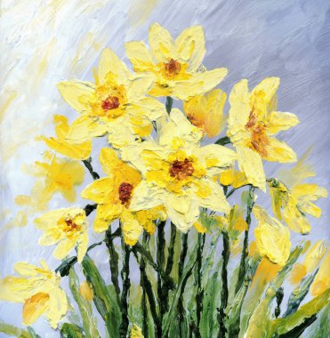 Parlak modern gouache boya pastel eskiz desen görünümü. Canlı el çizimi akrilik botanik tomurcuk sapı bitki posası retro yaratıcı kağıt kanva fırça tebrik kartı tarzı. Turuncu renkli gri gökyüzü sahnesi