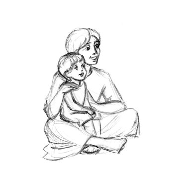 Sevimli amigo anne, erkek erkeğe dinlenme, komik gülüş, gülümse, el, kutsal Yahudi arrab anne, eğlenin, dua edin, eski İncil 'den eskiz, sanat simgesi.