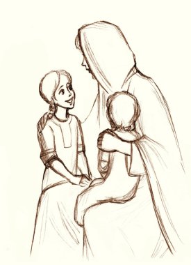 Genç yaşta İsrail 'de Yahudi anne koltuğu. Kucağında bir sürü küçük erkek dinleniyor. Hoş bir gülüş. Kutsal Yahudi kalemi. Neşeli, neşeli, duygusal yüz ifadesi. Konuş, Tanrı 'ya dua et.