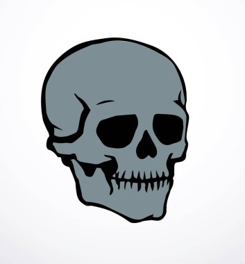 Yakın görüş eski natur craniu baş deliği kısmı omurga tarama bölümü x ışını ölüm logosu çizilmiş el çizgisi ölü omurga yaralanması hasta ağrı testi soyut çizgi çizim sanat konsepti