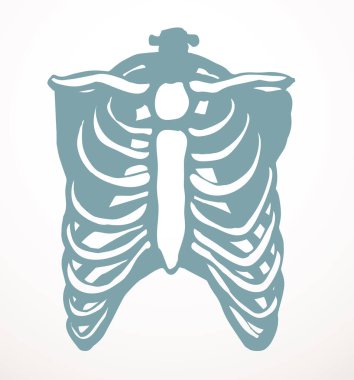 Öndeki beyaz kadın, eklem eklem ağrısı, kol ağrısı, hastane, tedavi, röntgen filmi logosu. Elle çizilmiş kadın doktor röntgeni ölü erkek omurilik rahatsızlığı, akciğer ağrısı sınavı karalama çizimi.