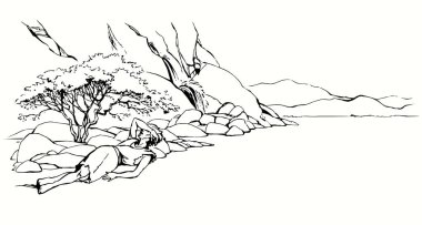 El yapımı, eski, pis bir tehlike. İnsan çocuğu, uyukluyor. Beyaz gökyüzü, kurak kayalık bitki tarlası zavallı, yorgun, hasta, hasta genç kız ölüyor.