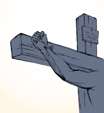 Kutsal katol, kutsal erkek, insan, dua, şehit, acı, keder, Cuma, aşk, işkence. Umuyorum ki demir metal kilise simgesini izole eder. Işık beyazı çizer.