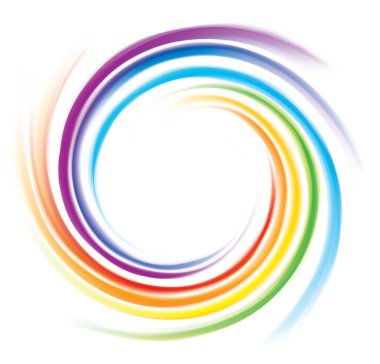 Modern eddy festival happy surfac vivid multi color range glossy curly dizzy shape border center spray ripple ring. Closeup view text space light glow white wash whirlwind symbol sign icon logo design