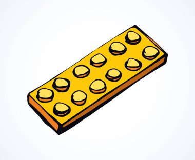 Canlı sarı düz bina yapıcı yapboz takımını kapatın beyaz metin alanı arkaplanı ayarlayın. Parlak mutlu kireç rengi el çizilmiş komik tasarım nesne amblemi modern web sanat karalama komik keyif tarzı