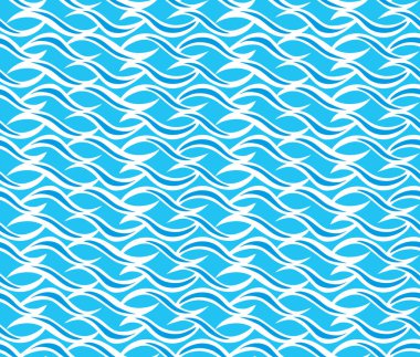 Tileable kıvrımlı warp op şekli formu Ajur açık masmavi renk koyu Indigo dolambaçlı yollardan bükülmüş darbeleri ile. Dalgalı curvy wavelike Menderes basit doğrusal vintage tarzı sarma şablon fond bozuk