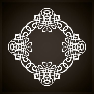 Eski sevimli romantik kitap kurdelesi kıvrımlı fiyonk etiketi siyah tahta arka planda izole edilmiş. Serbest beyaz tebeşirle çizilmiş kıvırcık logo sanatsal kıvrımlı karalama stili.