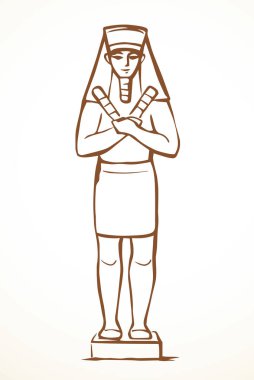 Giza Kahire sfenks şehir logosu tabelası Luxor Palace Africa Amun harabe. El çizimi geçmiş etnik efsane kafa taç, tabut, taş sütun, karikatür, siyah çizgi çizim tarzı.