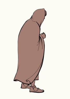 El çizimi, kutsal tanrı erkek haham, yay işareti, Asya kilisesi inancı, resim çizimi, beyaz gökyüzü. Musa dişi Yahudi, dikiz aynasından gizle. Pelerin, kurtarıcı sembolü.