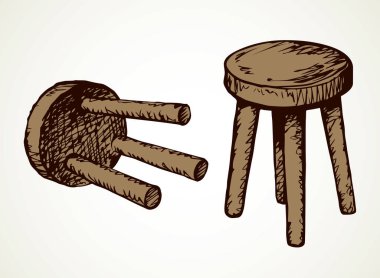Retro çarpışma güvensiz tabouet ışık odası arka planında yatıyordu. El çizimi siyah mürekkep çizimi logo piktogram amblem tasarımı antika sanat karalama biçiminde kağıt metin alanına kazınmış. Görüntüyü kapat