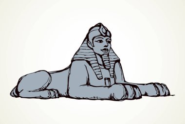 Beyaz çöl kum nekropolü metin uzayında altın mistik oymalı aslan adam maskesi. Çizgi siyah el çizilmiş efsane rock tanrısı logosu piktogram amblem tasarımı retro sanatçı doodle karikatür tarzı
