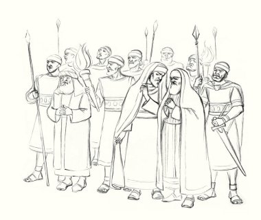 Kutsal tanrı, erkek, insan, yahudi, kanun adamı, inanç, ölüm tuzağı kurma sahnesini yasakladı. El yapımı İsrail zırhlı ordusu şefi gel ve Kurtarıcı Mahkeme 'yi öldür. Eski Katolik Yahudi İncil sanatının taslağını çiz.