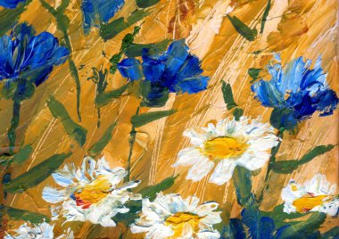 El çizimi hafif boya ressamı köy bahçesi çizimi arazi mavisi çimen filizi bitki örtüsü olay yeri bulut metin alanı. Kuru, olgun, yabani çalı yulafı, çavdar tohumu, ekin tohumu, resim sezonu manzaralı kart manzarası.