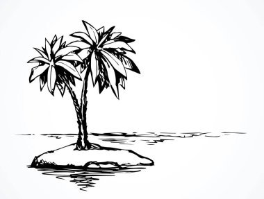 Eski yalnız umut yalnızlığı beyaz güneşli gün batımı gökyüzü yazı uzayı. Siyah el, 1 iplik çizdi ve konsept logo simgesini kaybetti. Retro sanat karalama çizgisi komik çizgi film tarzı komik gezi manzarası