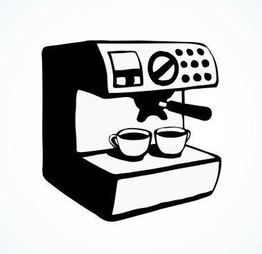 Beyaz arka planda hızlı sabah seksi duruşu. Serbest ana hatlarıyla siyah mürekkep çizilmiş lezzetli lezzet aromalı yemek logosu resimli resim modern karalama çizgi film stili kalem kağıt üzerinde metin alanı için