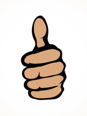 İnsan vücudu beyaz kâğıt üzerinde ilk sağ işaretleme fikrini onaylıyor. Freehand ana hatları siyah mürekkep tamam başarı medya logosu pictogram amblem rozet retro sanat doodle çizgi film vektör biçimi