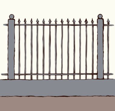 Kıvrık monogram çerçeve çit section Ögesi beyaz gökyüzü zemin üzerinde bar alın. Siyah anahat çizilmiş tasarım logo işareti Antik Sanat yarım yamalak stil doodle ver. Bakış metin için yer ile kapatmak