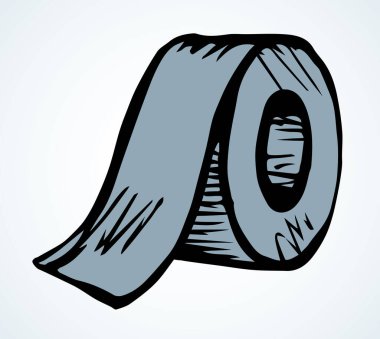 Hafif kağıt metin arkaplanındaki bağlanma bobbin setine katıl. Eskimiş sanat karikatür baskı tarzında siyah mürekkep el çizimi sabit element logosu piktogram amblem tasarımı. Görüntüyü kapat