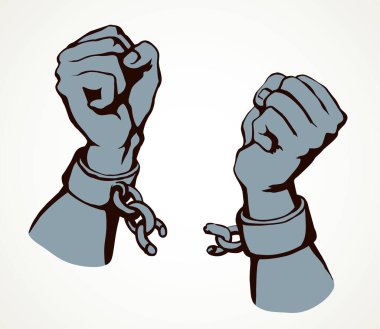 Gücü kapat isyancı insan kenetlenmesi köle yumruğu dövüşü beyaz gökyüzü metin uzayını yırt. Çizgi siyah rehine umut metal kanunu tuzak değişimi günah kazandı protesto işareti çizimini sanat çizgi filmi olarak kaydedin