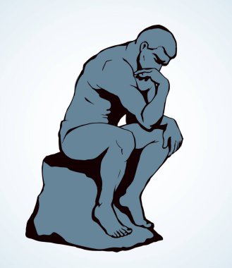 Beyaz metin alanı üzerinde klasik fransız oyma çıplak Şair. Anahat siyah mürekkep el çizilmiş logo çıplak düşünmek bellek neden retro sanatçı doodle karikatür tarzı nda sq görüntü işareti tasarım soru sormak. Yakın çekim satır görünümü
