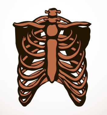 Öndeki beyaz kadın, eklem eklem ağrısı, kol ağrısı, hastane, tedavi, röntgen filmi logosu. Elle çizilmiş kadın doktor röntgeni ölü erkek omurilik rahatsızlığı, akciğer ağrısı sınavı karalama çizimi.