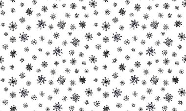 Cute happy January yule eve repeat icy crystal star shape light sky noel paper card text space. Black line hand drawn frosty ice storm even chaotic icon sign creative ornate art sketch textile style