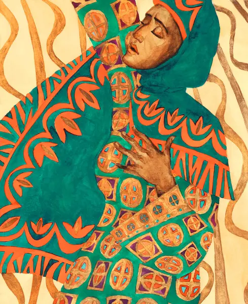 Adult lone arabian mourn weep wish pretty saint jew lady cover head scarf ask help love hope trust Lord Jesus Christ light. Paint drawn devote praise bless asia arab arm sign icon retro artist style