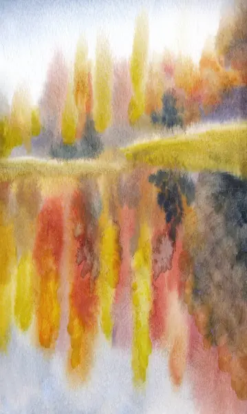 Canlı Bir Çizimi Akvaryum Taze Kavak Çamı Sisi Sahne Kağıdı — Stok fotoğraf