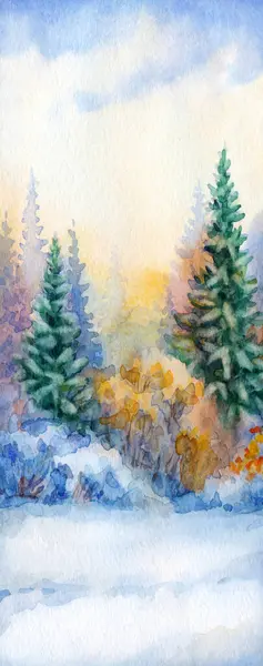 Ljus Handritad Akvarell Ritning Natursköna Skiss Papper Konstverk Kort Bakgrund — Stockfoto