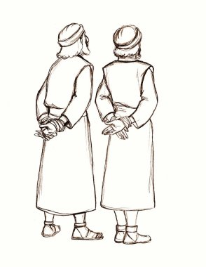 2 yaş grubu Orta Doğu Suriye hukuk kordonu bağlanmış kol bağı bağlanmış Yahudi erkek kurban figürü elbise giyme kumaşı kralı. Satır kalemi eski Arabistan Pers Tanrısı Suriyeli eskiz sanat tarzı inanç hikayesi çizdi